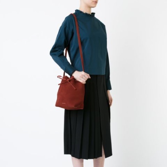 Mansur Gavriel Leather Lined Suede Bucket Bag - Picture 4 of 4